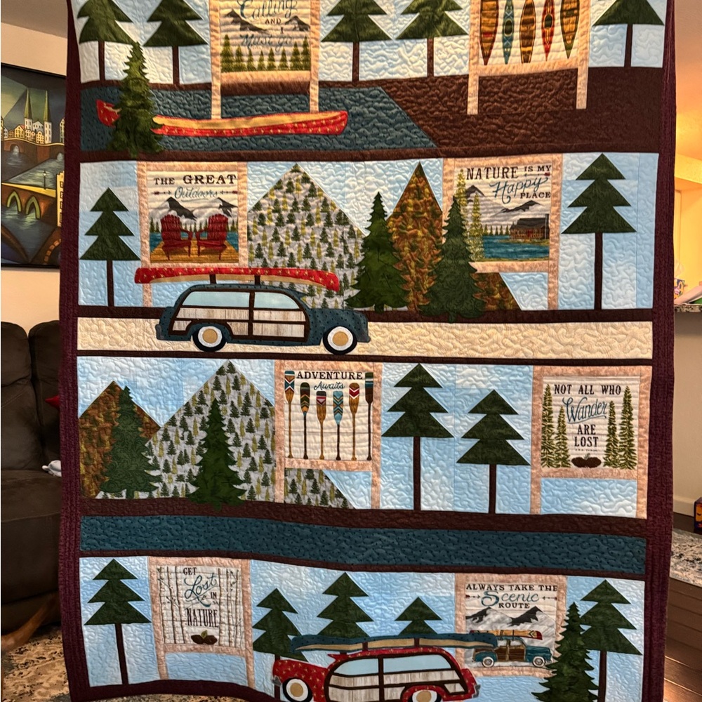 HandmadeAdventure Themed Quilted Blanket
